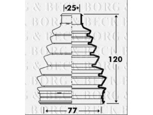 BORG & BECK BCB6104 gofruotoji membrana, kardaninis velenas 
 Ratų pavara -> Gofruotoji membrana
30874774