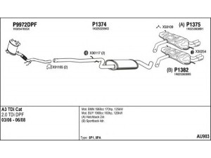 FENNO AU903 išmetimo sistema 
 Išmetimo sistema -> Išmetimo sistema, visa