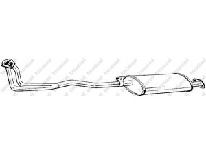 BOSAL 282-671 priekinis duslintuvas 
 Išmetimo sistema -> Duslintuvas
17401-87602, 17430-87621