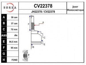 EAI CV22378K jungčių komplektas, kardaninis velenas 
 Ratų pavara -> Sujungimai/komplektas