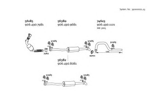 DINEX 350000071_03 išmetimo sistema 
 Išmetimo sistema -> Išmetimo sistema, visa