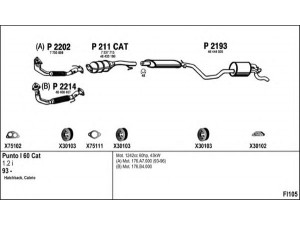 FENNO FI105 išmetimo sistema 
 Išmetimo sistema -> Išmetimo sistema, visa