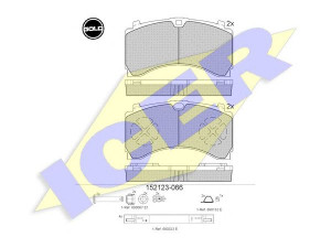 ICER 152123 G stabdžių trinkelių rinkinys, diskinis stabdys 
 Techninės priežiūros dalys -> Papildomas remontas
001 423 12 10, 006 420 15 20, 006 420 53 20