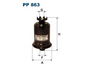 FILTRON PP863 kuro filtras 
 Filtrai -> Kuro filtras
2330087724000, 2330087725, MB348127